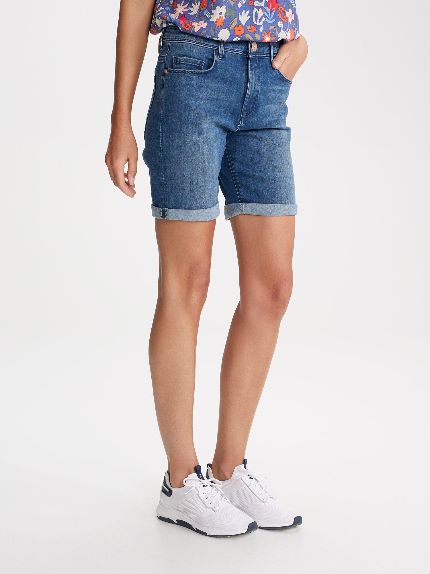 Short Femme En Jean Coton Biologique Bleu