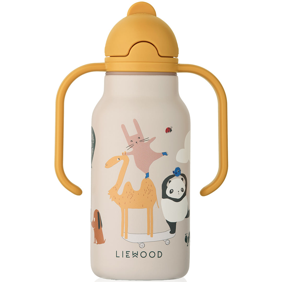 liewood rvs thermosfles kimmie - around the world - sandy - 250 ml
