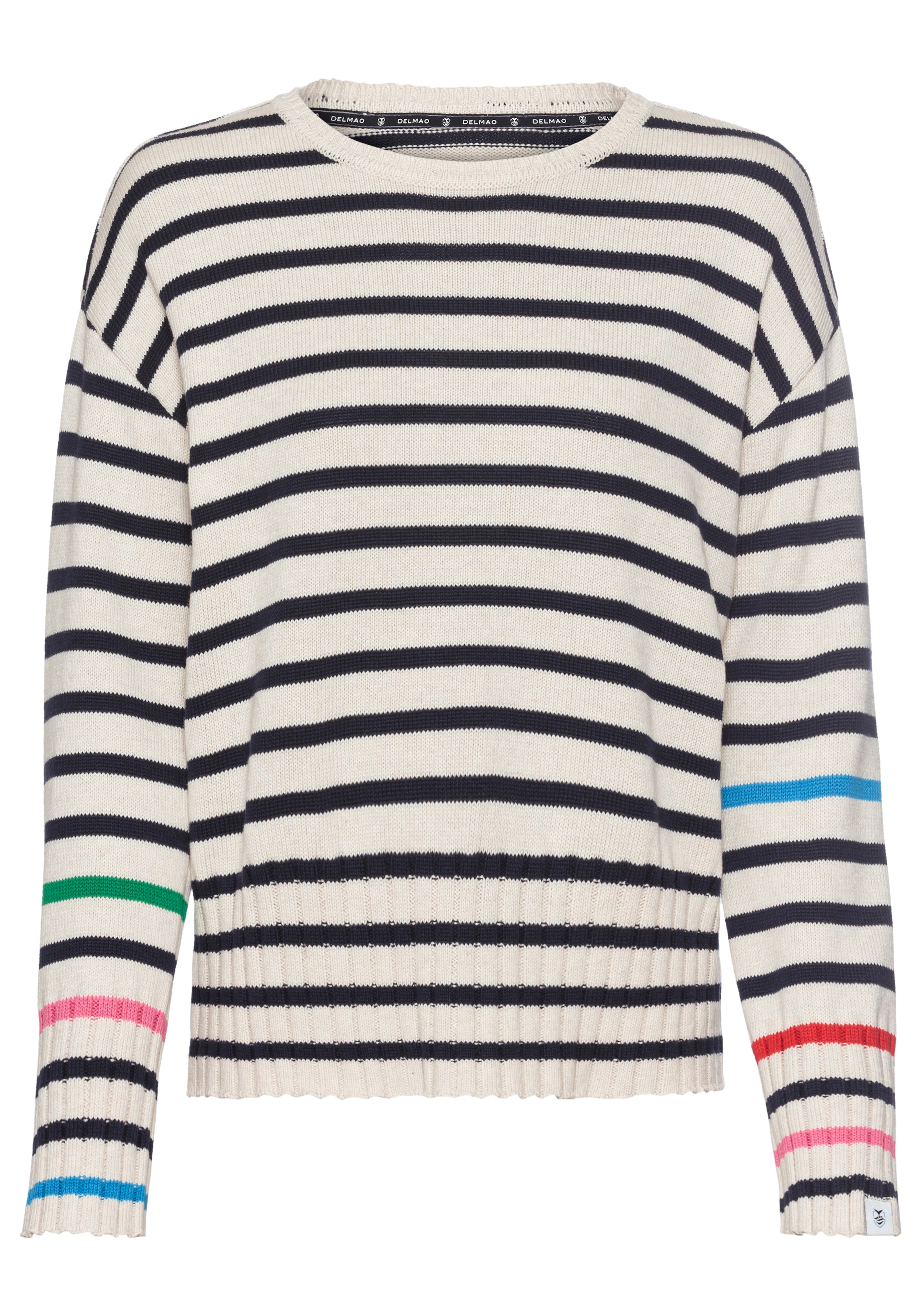 DELMAO Strickpullover , mit bunten Akzentstreifen