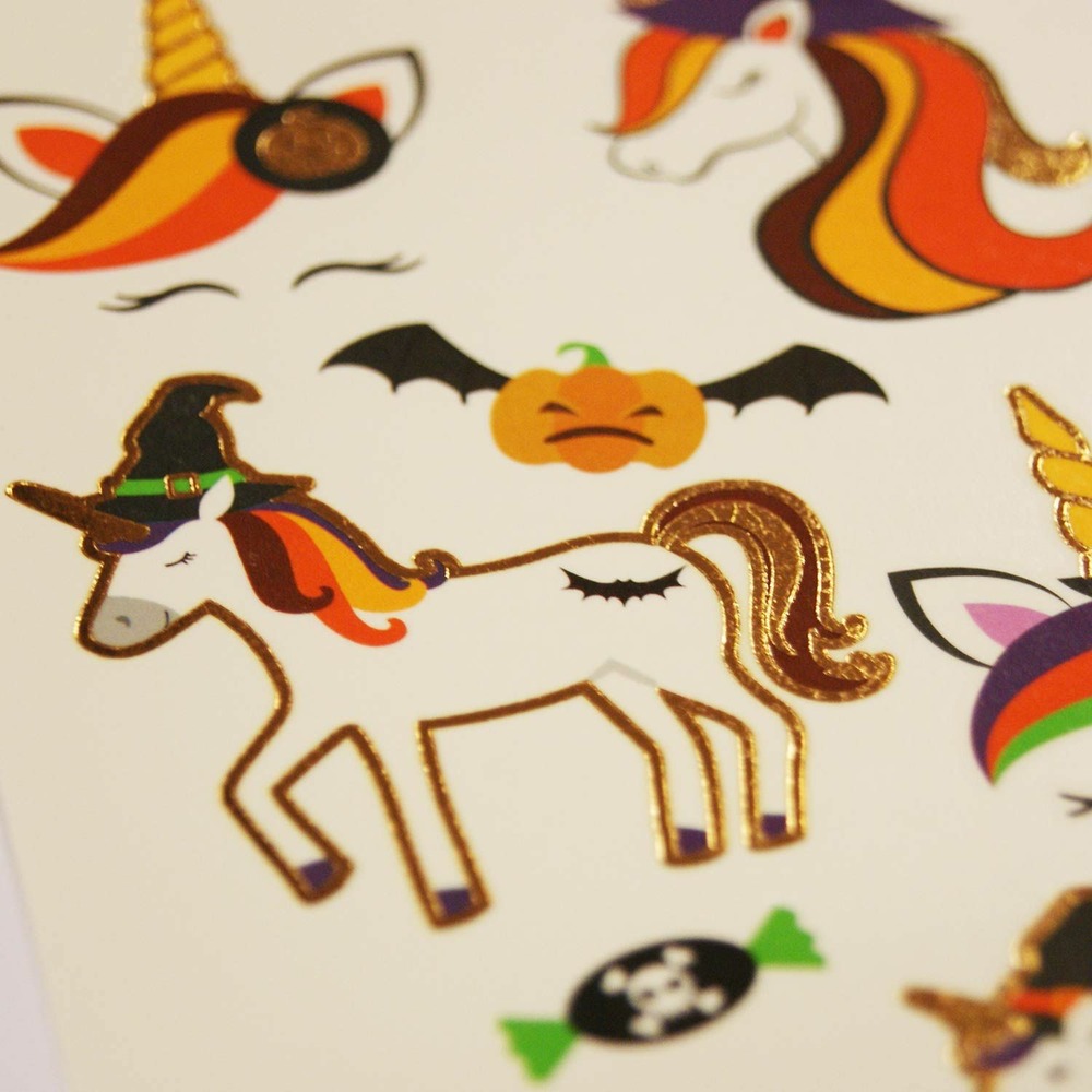 Tatouages temporaires - licornes halloween
