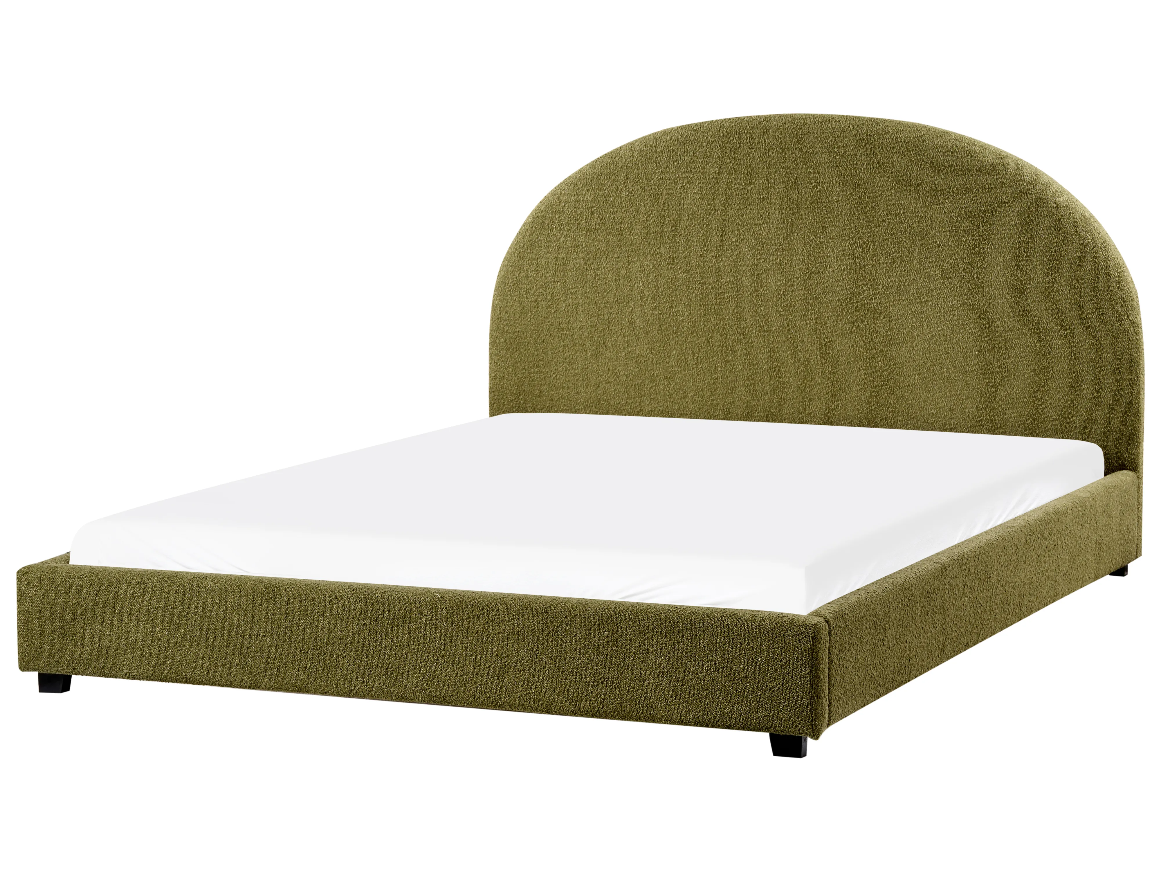 Bed Bouclé VAUCLUSE 160 x 200 cm Olijfgroen