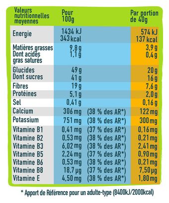 Barre énergétique Andros Sport Energie Pomme/Poire/Abricot - 40g