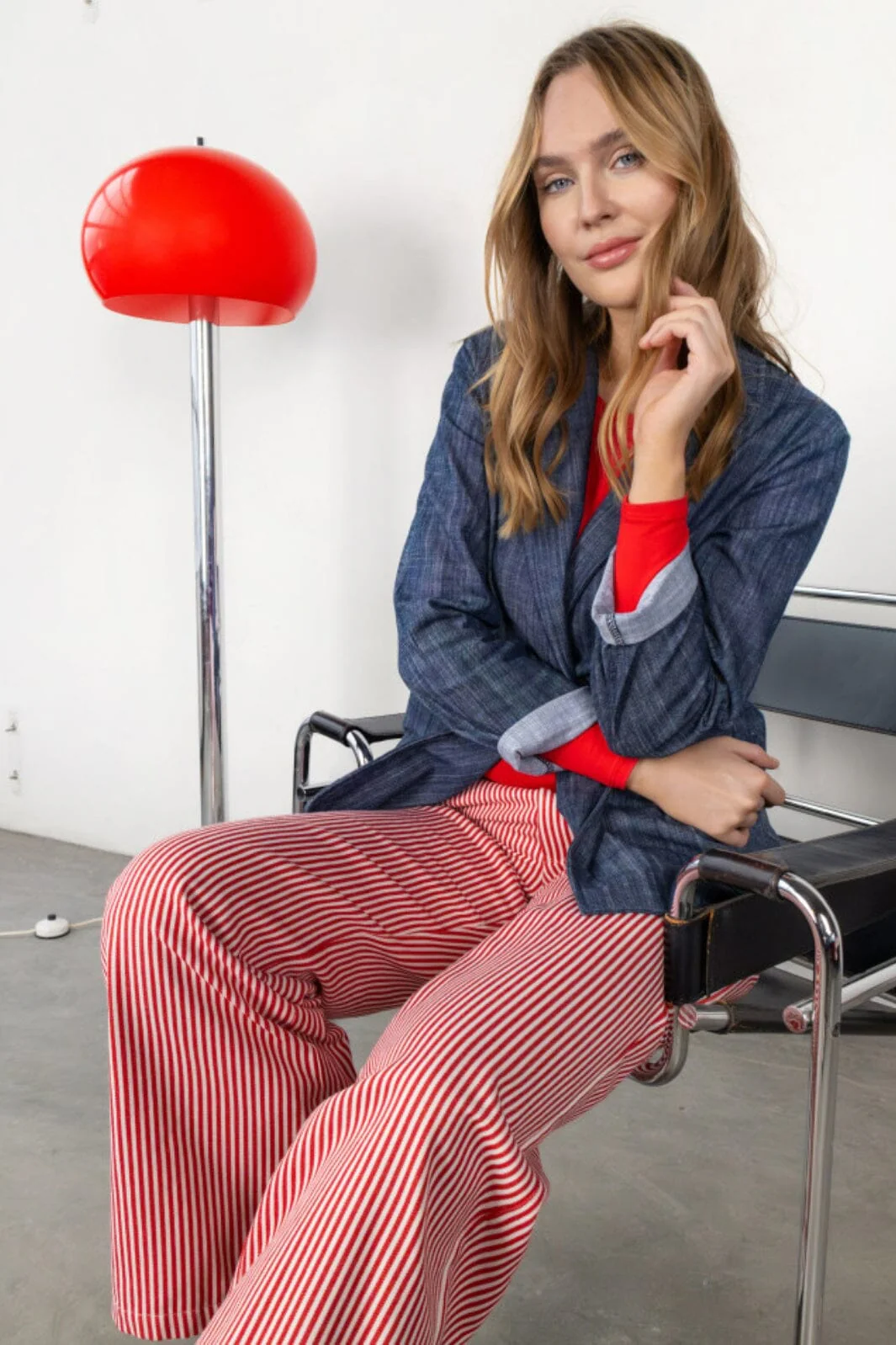 Black Colour Bcmontreal Box Pant red