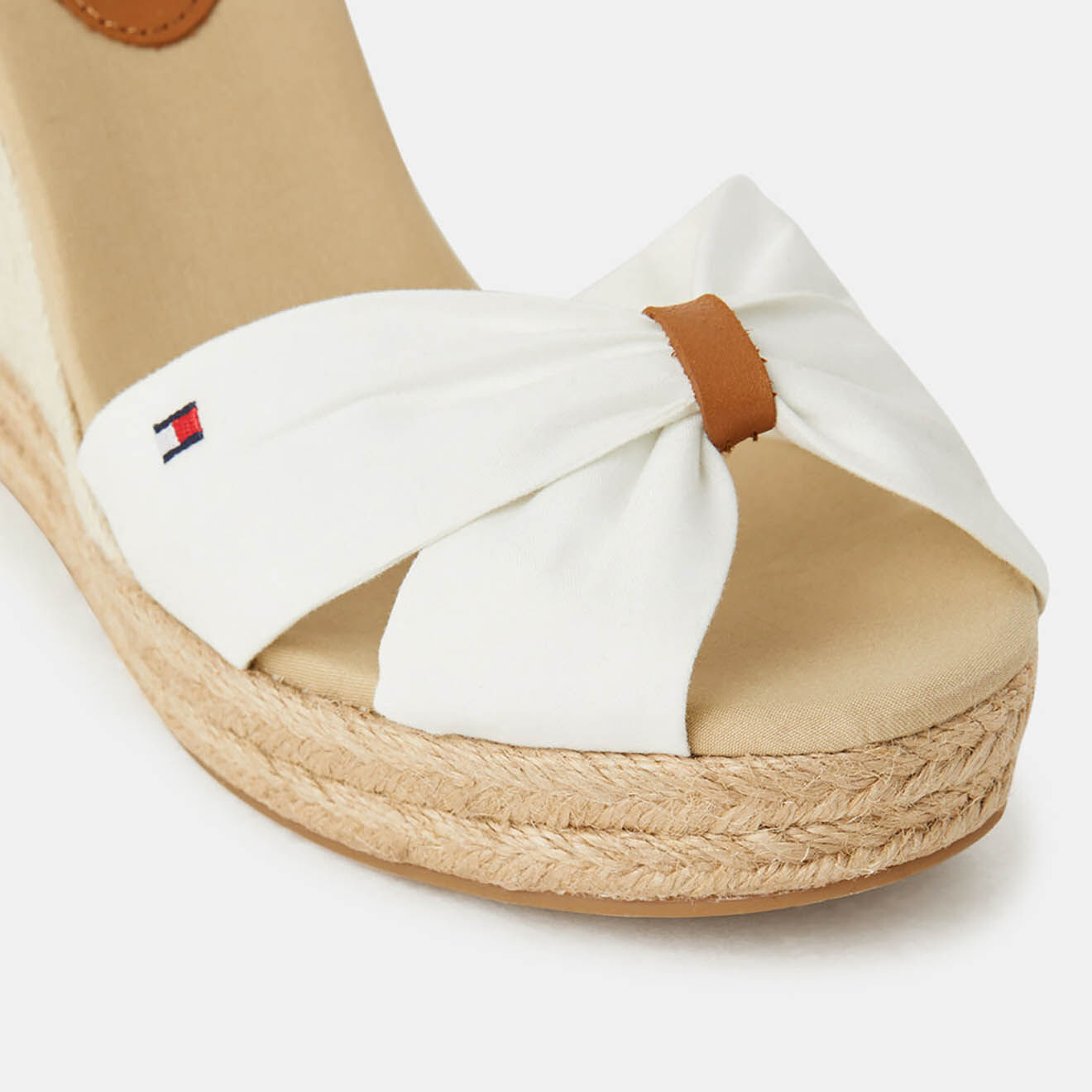 Tommy Hilfiger Sandales compensées Basic Opened Toe blanches - Talon 10 cm