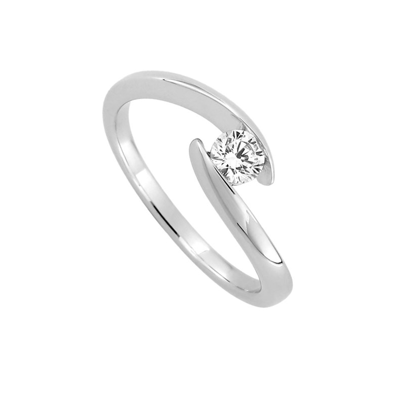 Bague femme - Argent 925 - Oxyde de zirconium - Diamètre : 4mm
