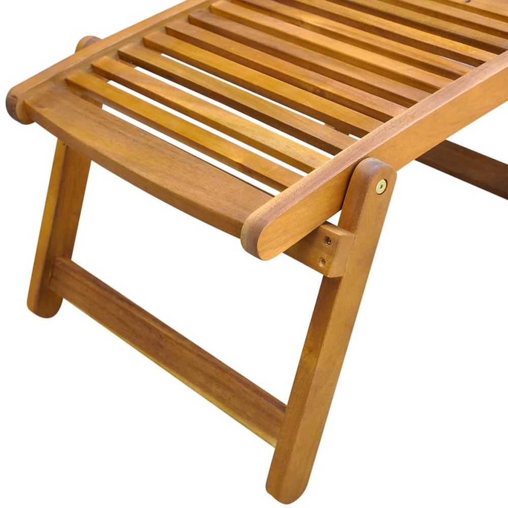 Transat chaise longue bain de soleil lit de jardin terrasse meuble d'extérieur avec repose-pied bois d'acacia solide 02_00125