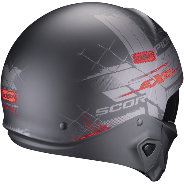Scorpion - Casque Exo-Combat II Xenon Noir Mat / Rouge