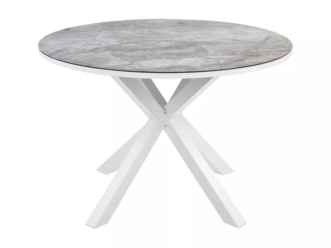 Table de salle à manger de jardin MALETTO 120 cm 120 cm Verre Gris foncé
