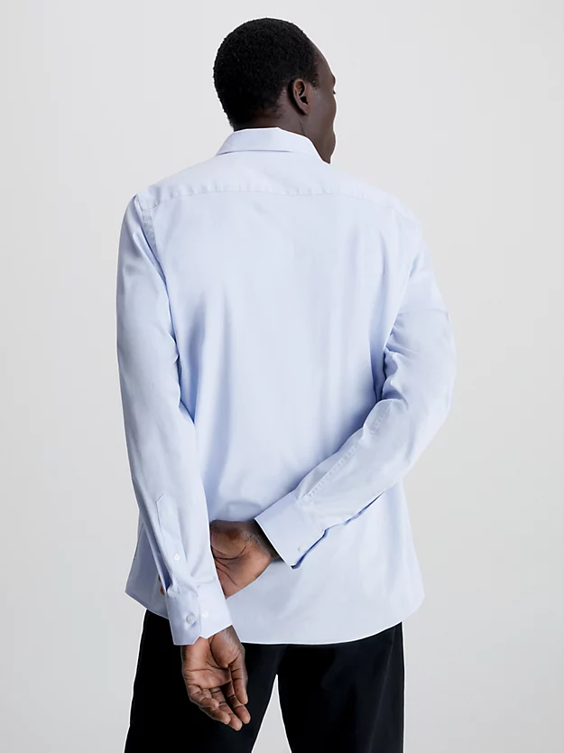 Camisa justa de popeline elástica