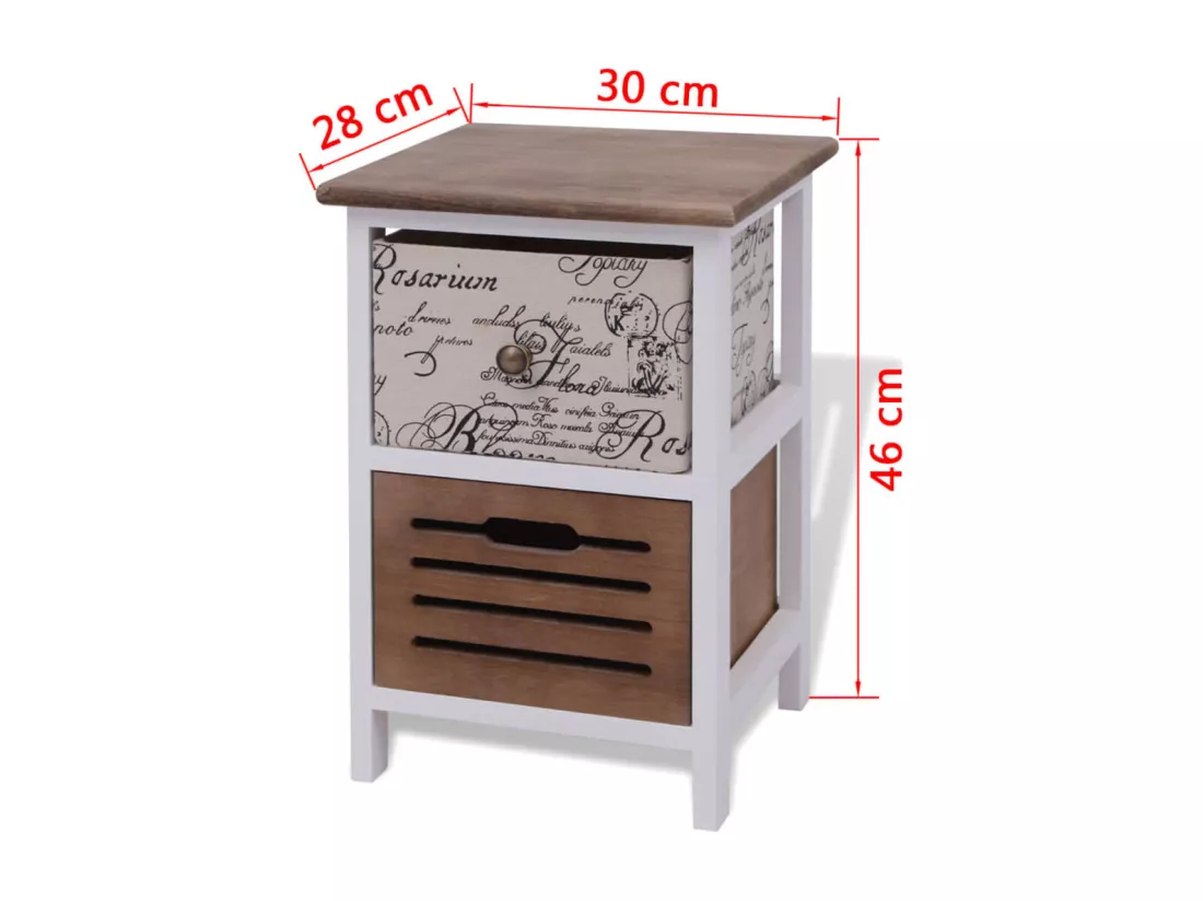 Table de chevet 2 pcs Bois