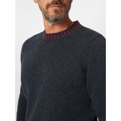 Herren-Strickpullover, Schwarz-Rot