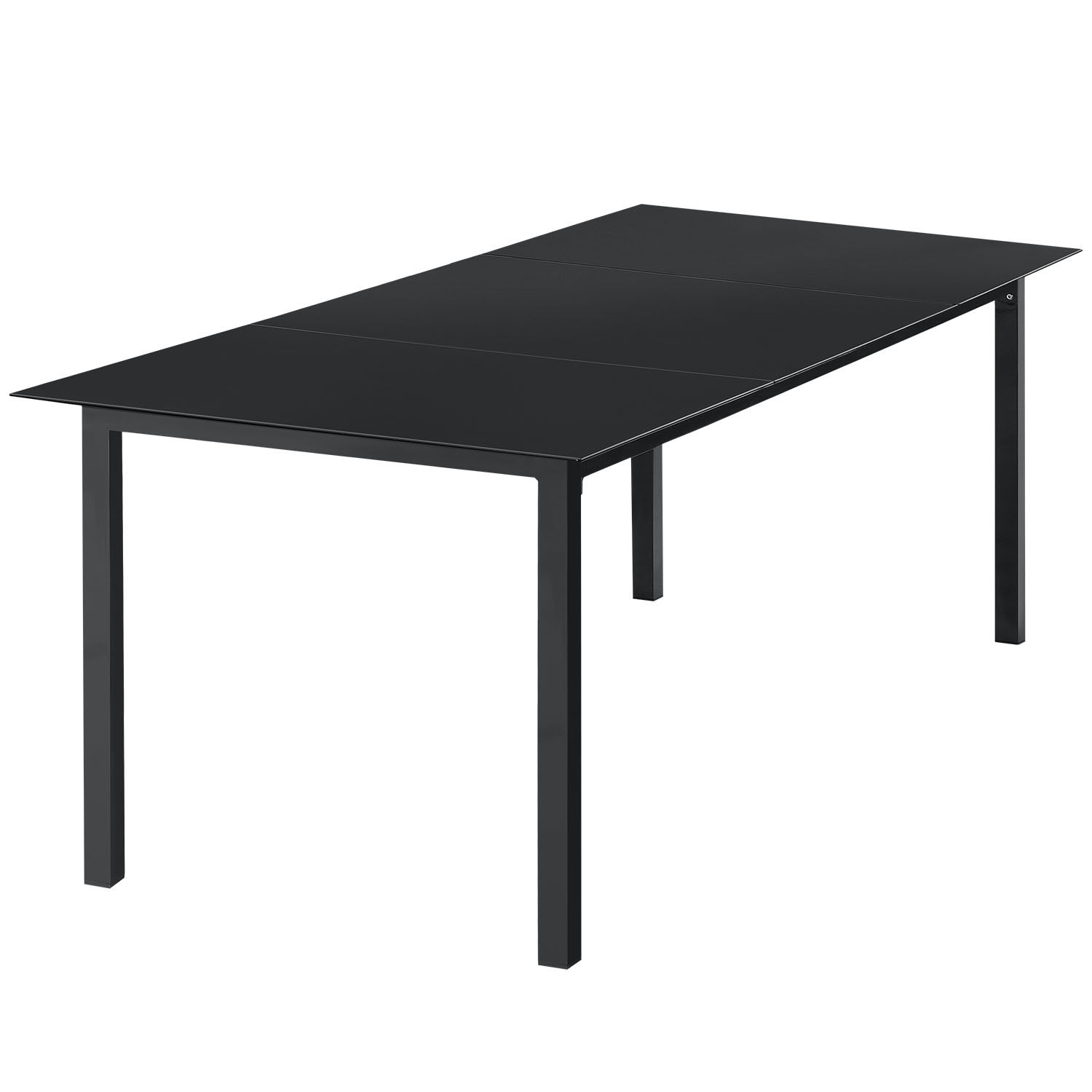 Milano aluminium 9-delige donkergrijze diningset