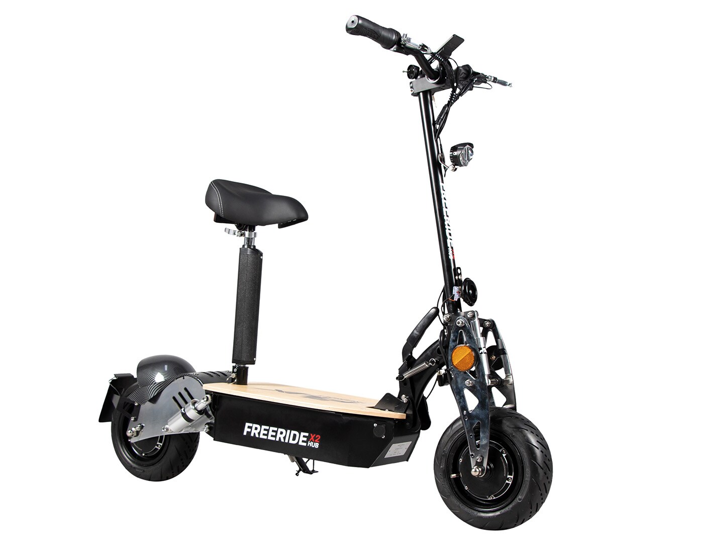 eFlux Freeride X2, E-Scooter mit Straßenzulassung, Hub-Version, Sitz, 2500 Watt, 45 km/h, Easy-Fold (Schwarz)