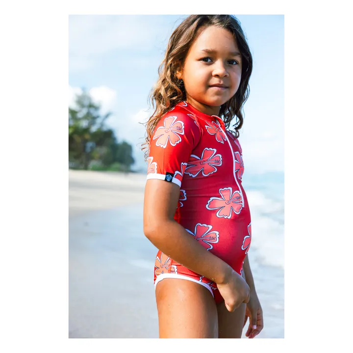 Beach & Bandits Maillot 1 Pièce Anti-UV Flower Power | Rouge