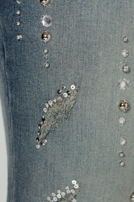 7/8-Jeans, Slim Fit, Strass-Details, 5-Pocket