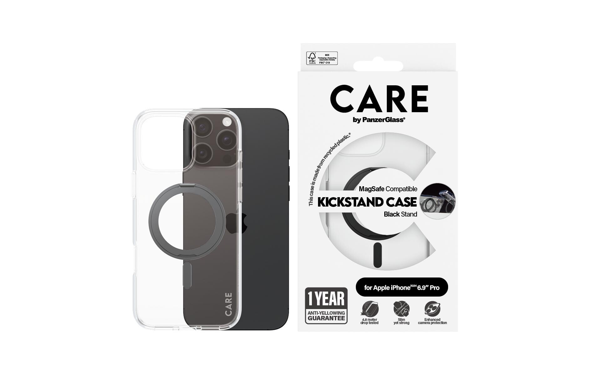 Back Cover Feature Kickstand iPhone 16 Pro Max SchwarzSchutzhülle für das Apple iPhone 16 Pro Max