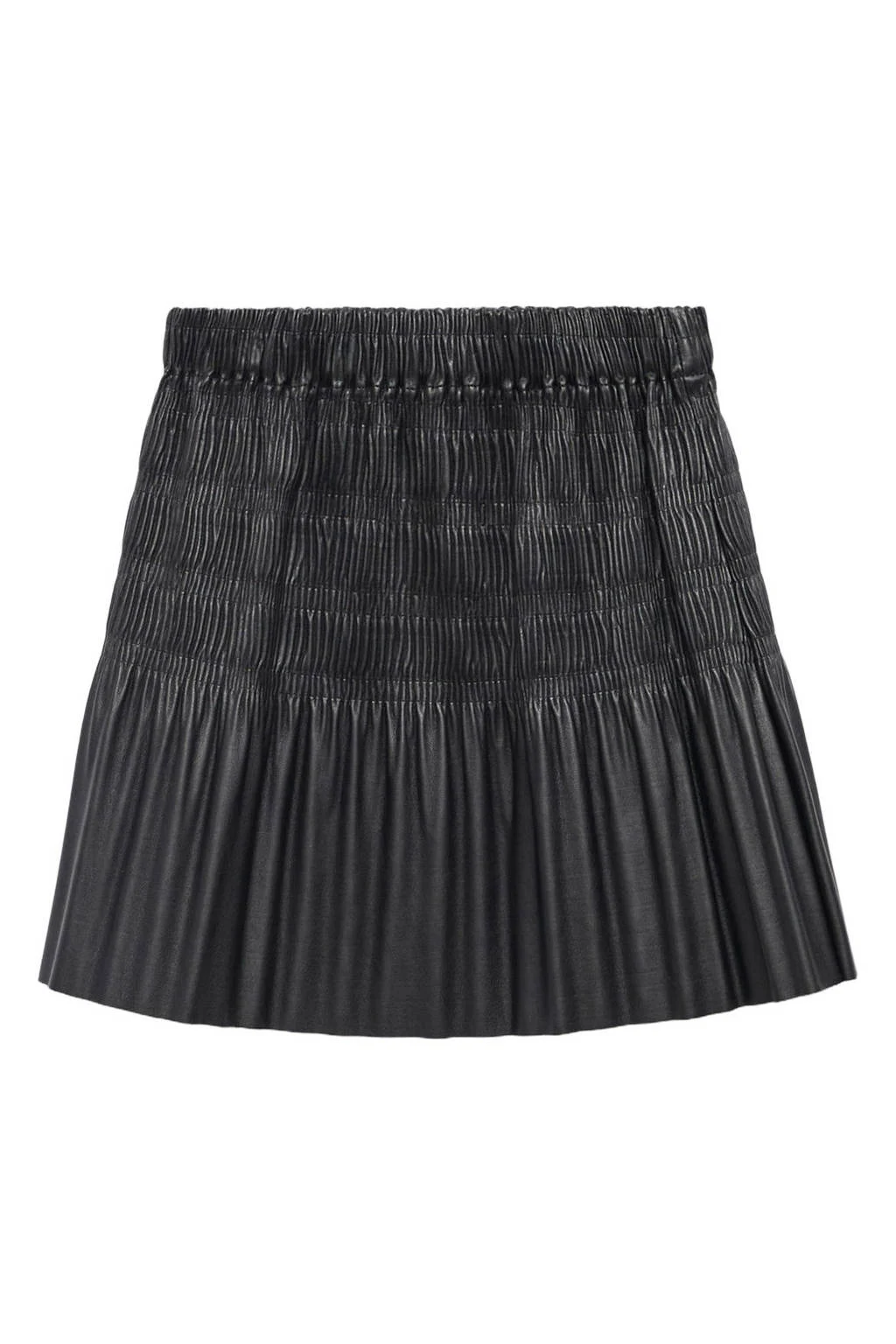 Mango Kids imitatieleren rok zwart