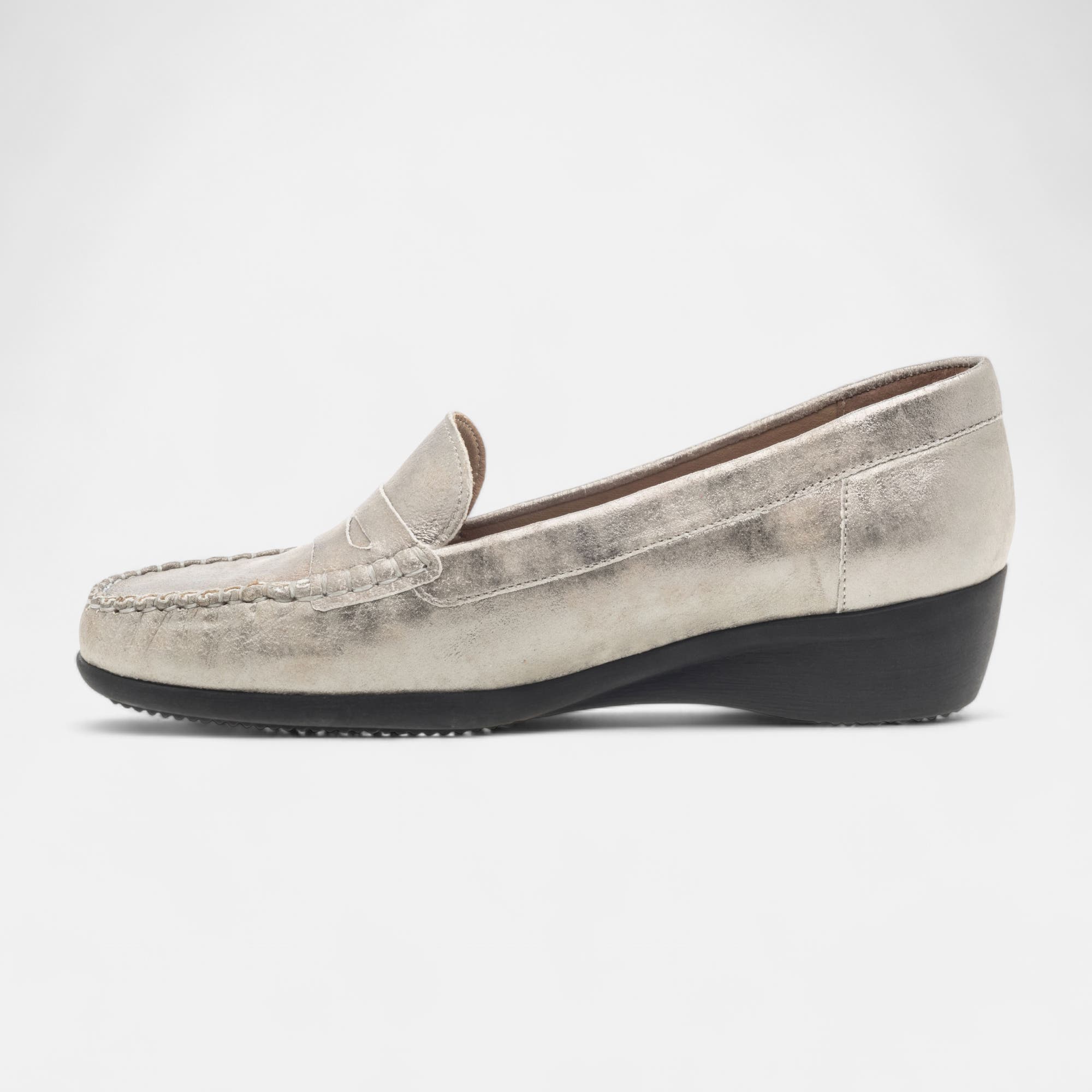 Mocassins pieds sensibles Femme en cuir gris