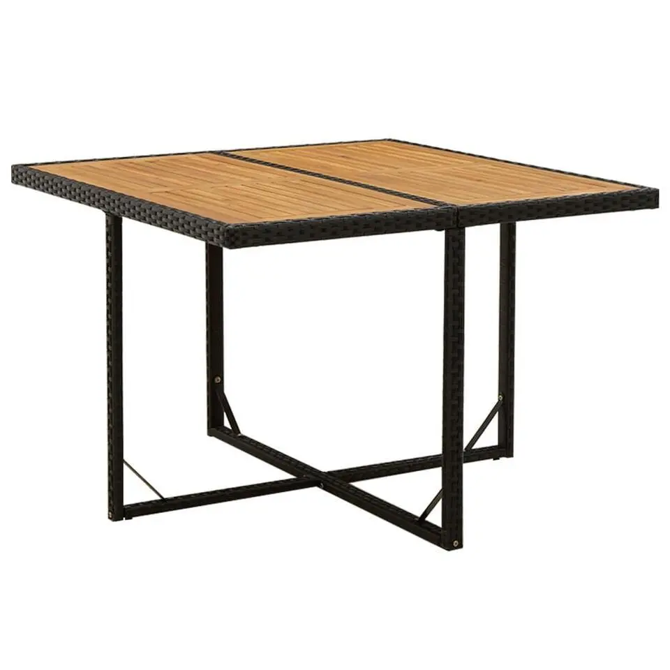 vidaXL - Tuinset - Zwart - Poly rattan - 5 stuks - Met kussens