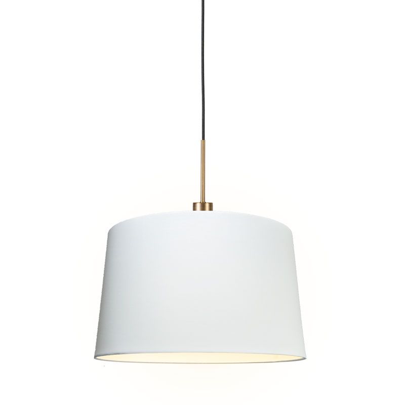 Moderne hanglamp brons met kap 45 cm wit - Combi 1