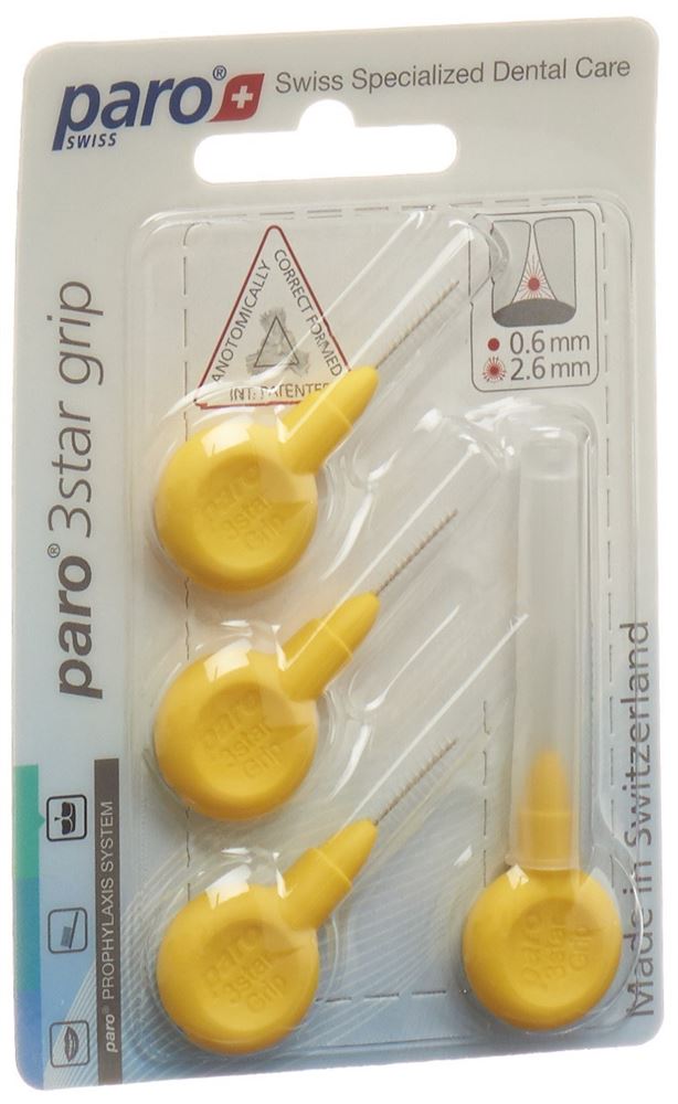 PARO 3Star-Grip 2.6mm gelb zylindrisch 4 Stk