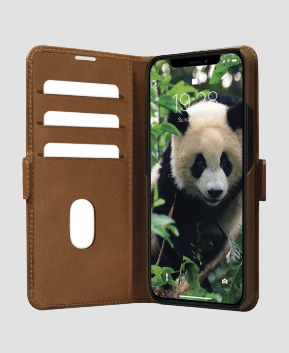 iPhone 14 Pro Max Echtleder Tasche mit RFID Schutz Copenhagen Slim (CS67GT001580) - Tan