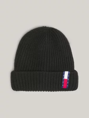Gorro de malha canelada com logotipo