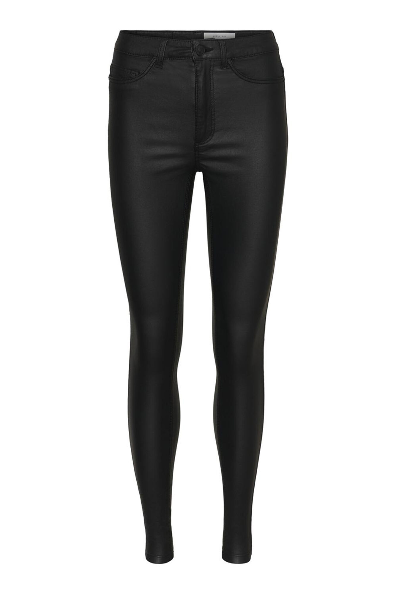 calça jeans slim de couro sintético