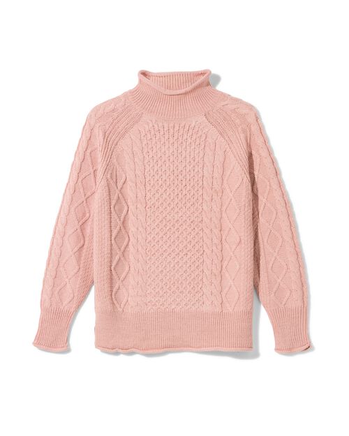pull en maille femme Zelda rose pâle