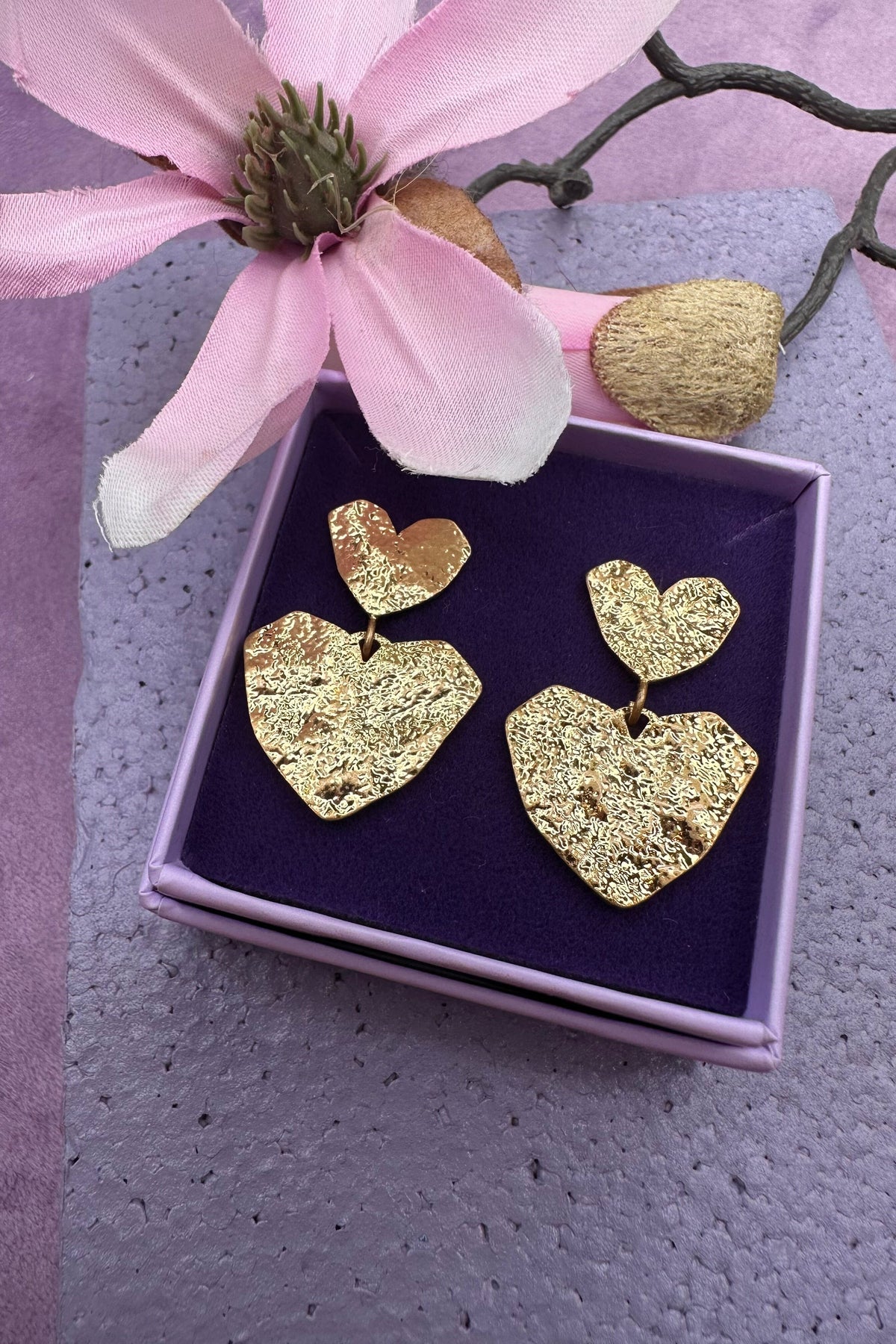 Mellow Moon Heart On Heart Earring