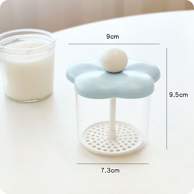 Yunikon - Bloemen plastic gezichtsreiniger schuimfles / hoofd- en hoofdhuidmassager