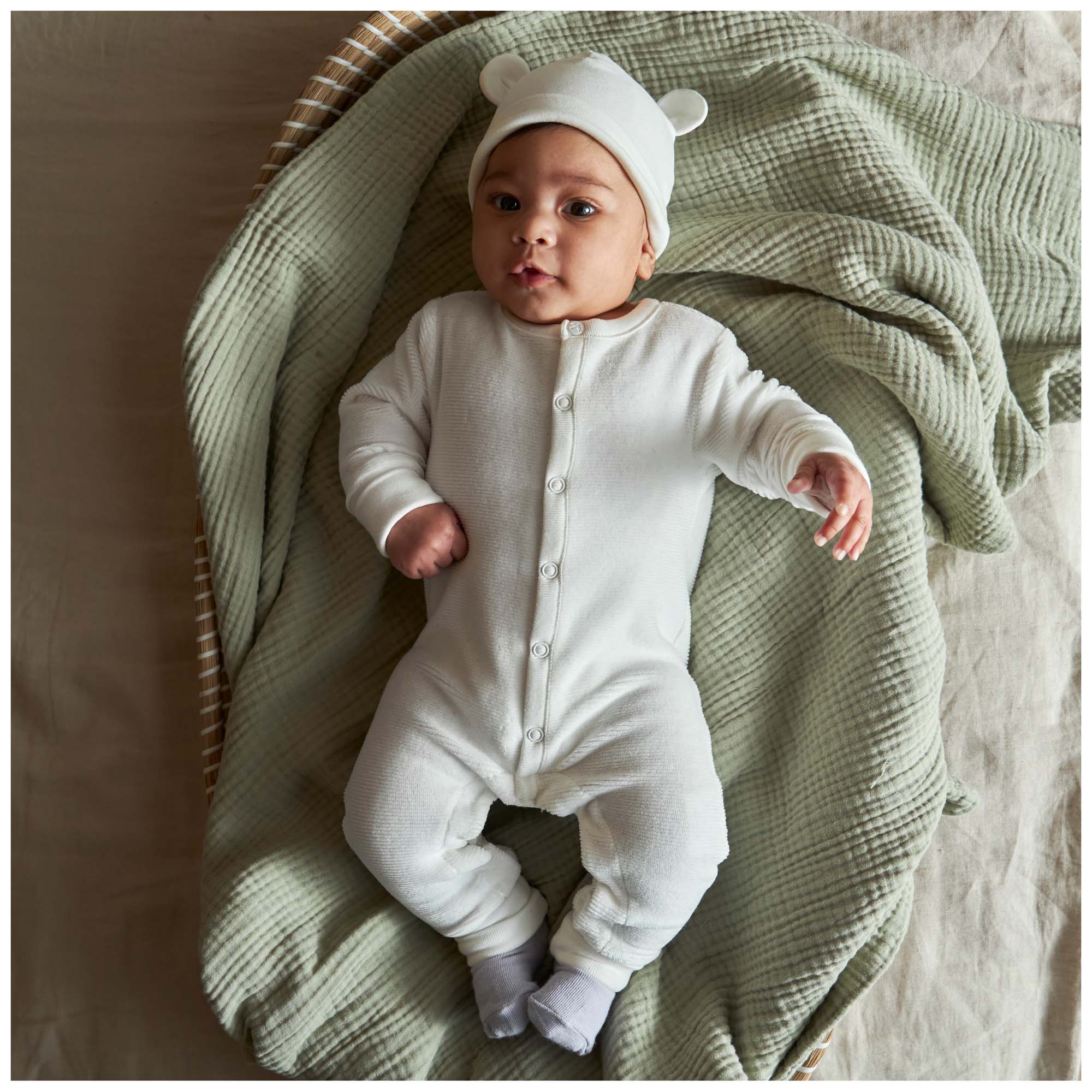 Prénatal newborn boxpakje rib velours lange mouwen effen wit