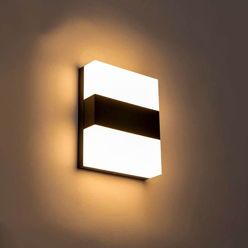 Moderne buitenwandlamp zwart IP44 incl. LED - Dualy