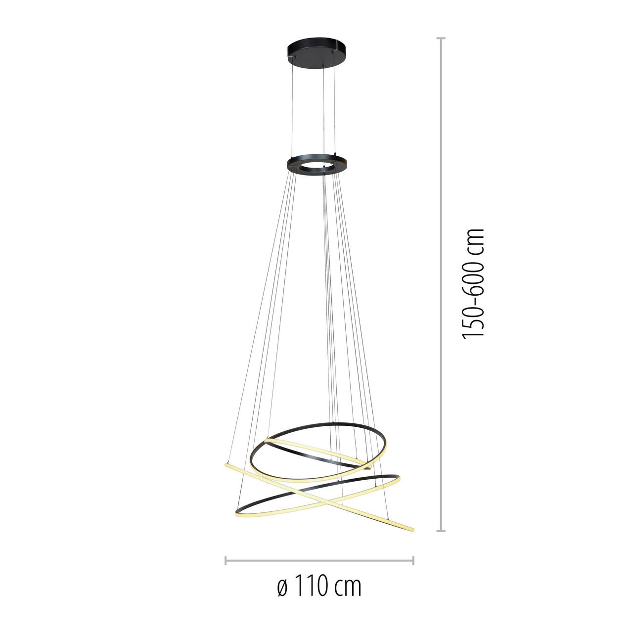 Paul Neuhaus Pendelleuchte PURE FLYING RINGS