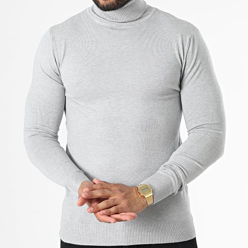 Pull Col Roulé LD-690018 Gris Chiné