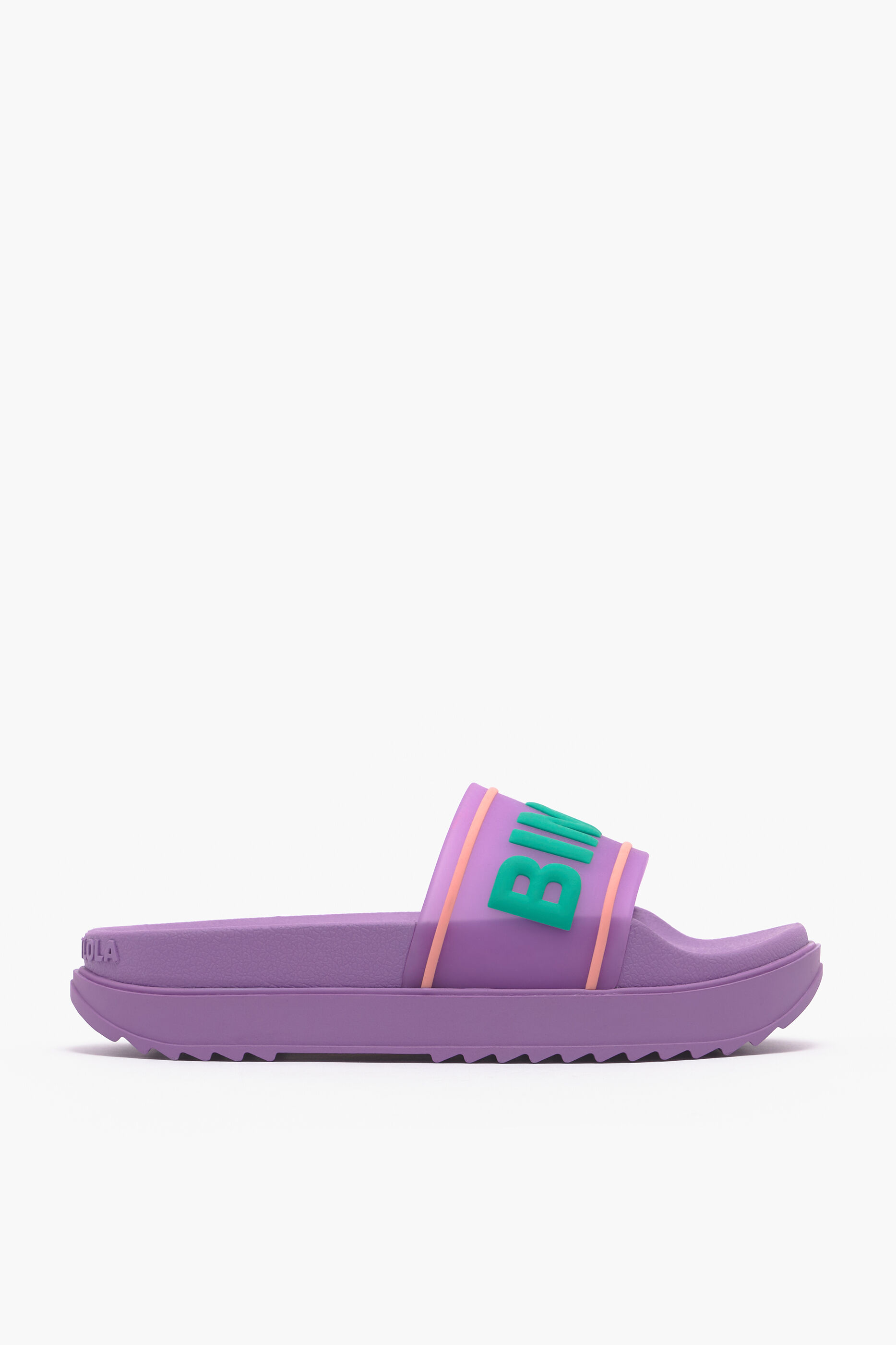 Chinelo plataforma com logo lilás