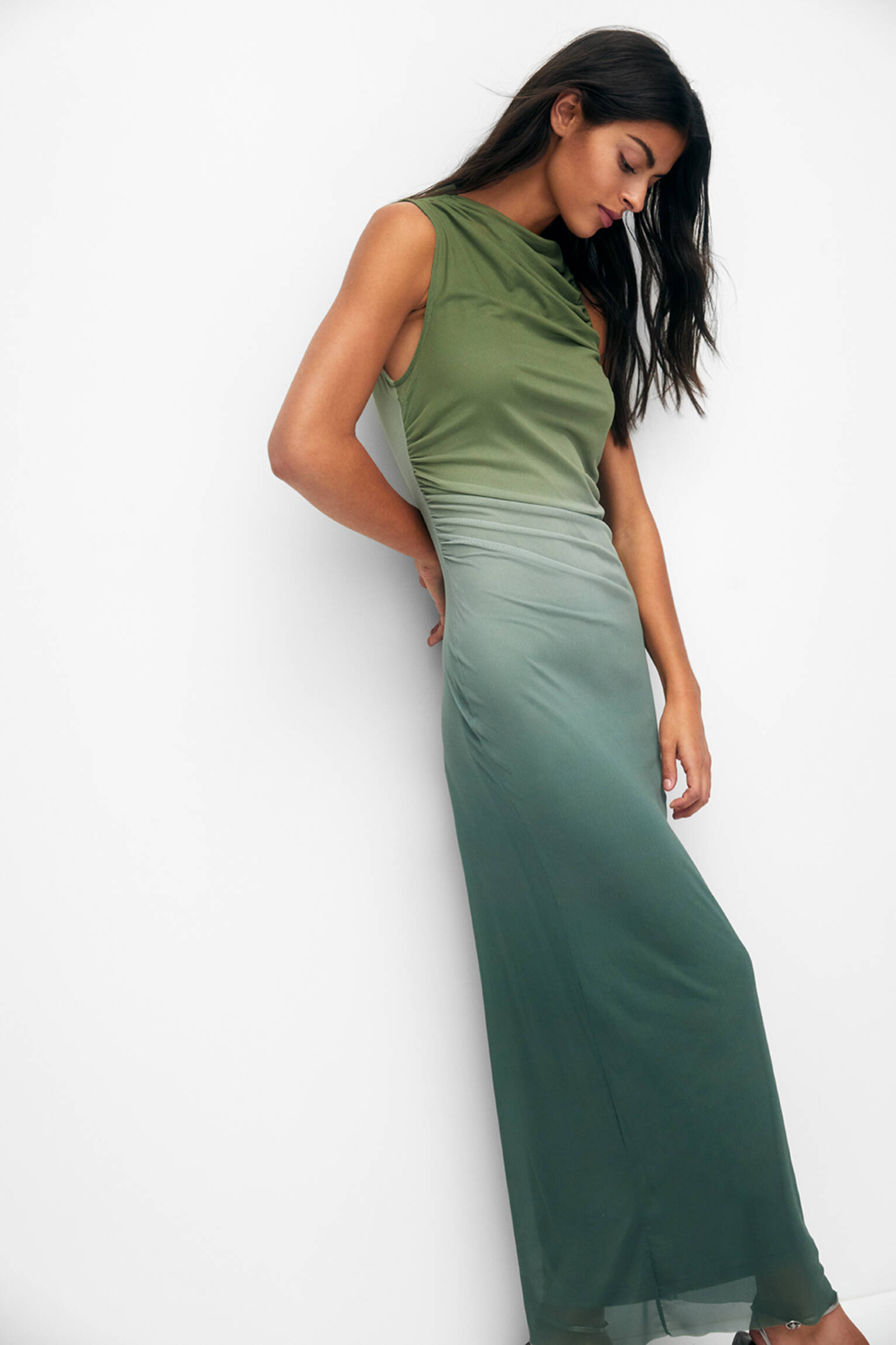 VESTIDO DE TULE TIE-DYE - VERDE