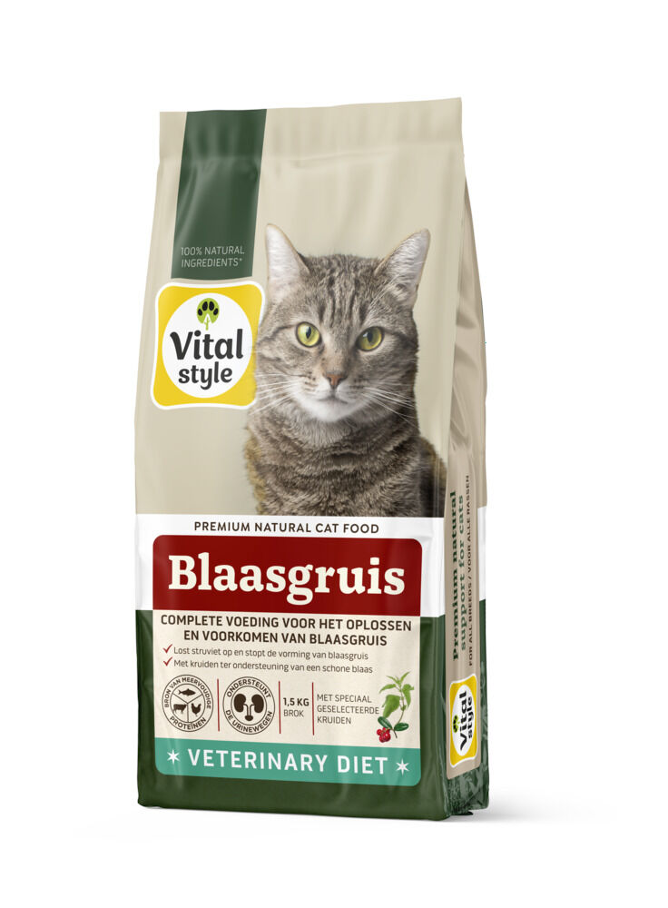 VITALstyle Blaasgruis - Kattenvoer - 1.5 Kilogram - Kip, rund