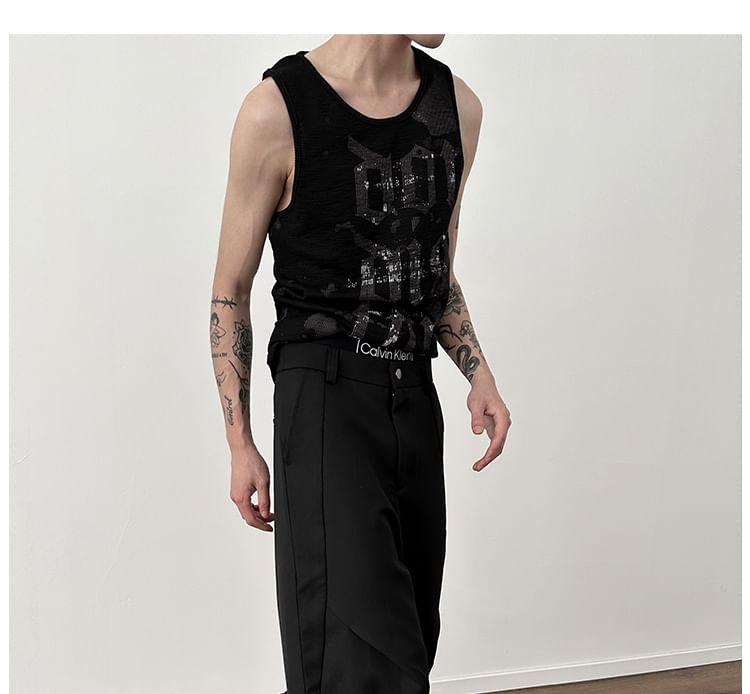 Nahagin - Effen pantalon met wijde pijpen en halfhoge taille