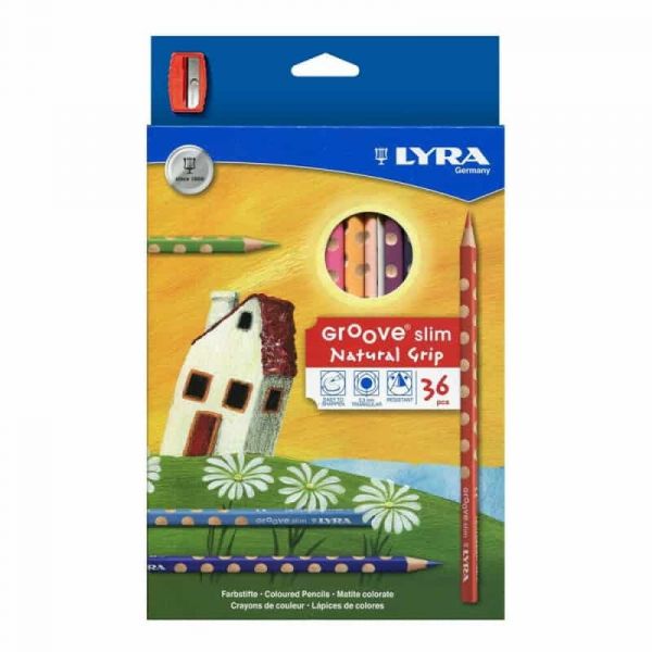 Lyra Lápis de Cor Groove Slim Natural Grip 36 Un.