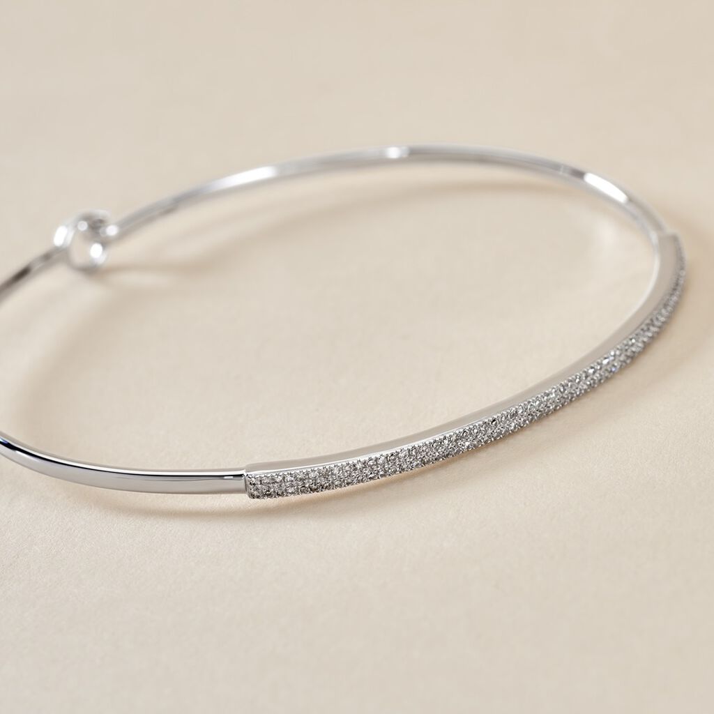 Bracelet Jonc Hermia Blanc Diamant Blanc