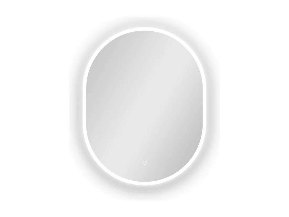 AICA Miroir de salle de bain ovale 50x80cm, mémoire + dimmable + anti-buée, IP44, 6000K blanc froid