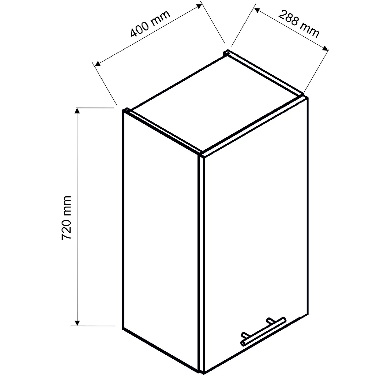 Pegane Meuble haut de cuisine - Blanc avec 1 porte