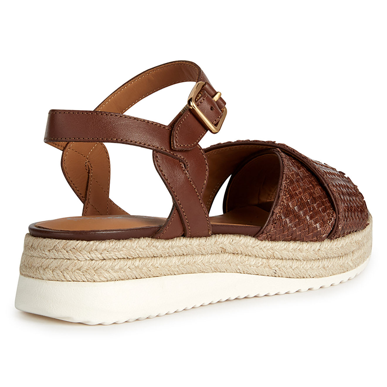 Geox Sandales en Cuir Eolie marron - Talon 5.5 cm