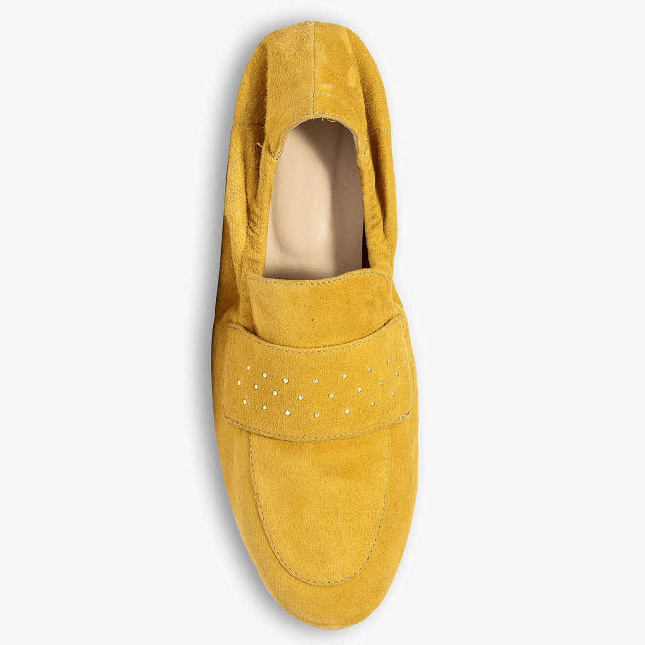 Bocage Mocassins en Velours de Cuir Aissa safran