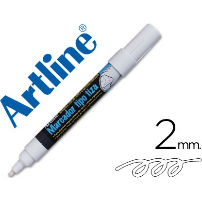 Marqueur artline fenêtres pointe fibre acrylique conique 4mm encre liquide craie pigmentée base eau inodore blanc