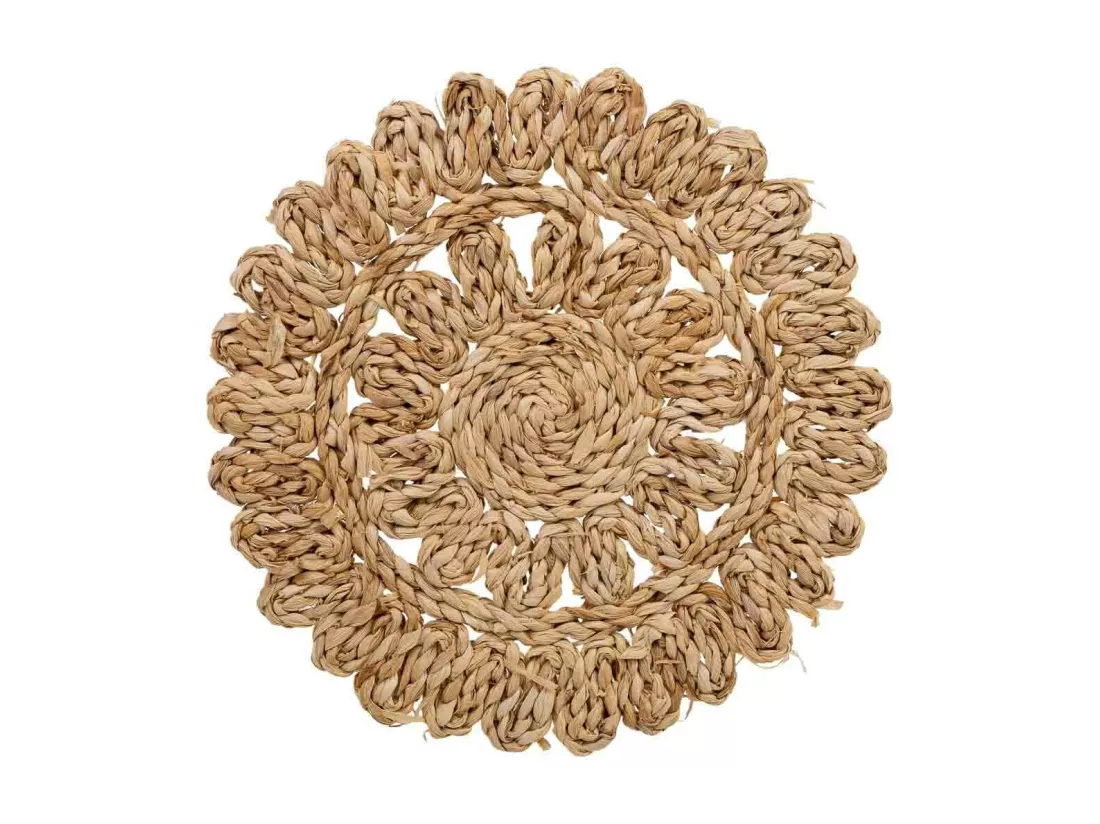 Dessous de plat en fibre naturelle marron 50x35x1,5h cm