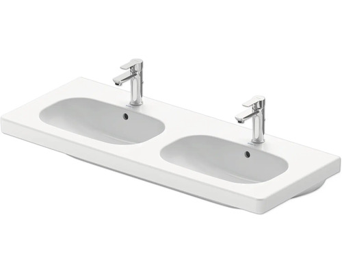 DURAVIT dubbele wastafel D-Code 120 x 49 cm wit glanzend 3481200002