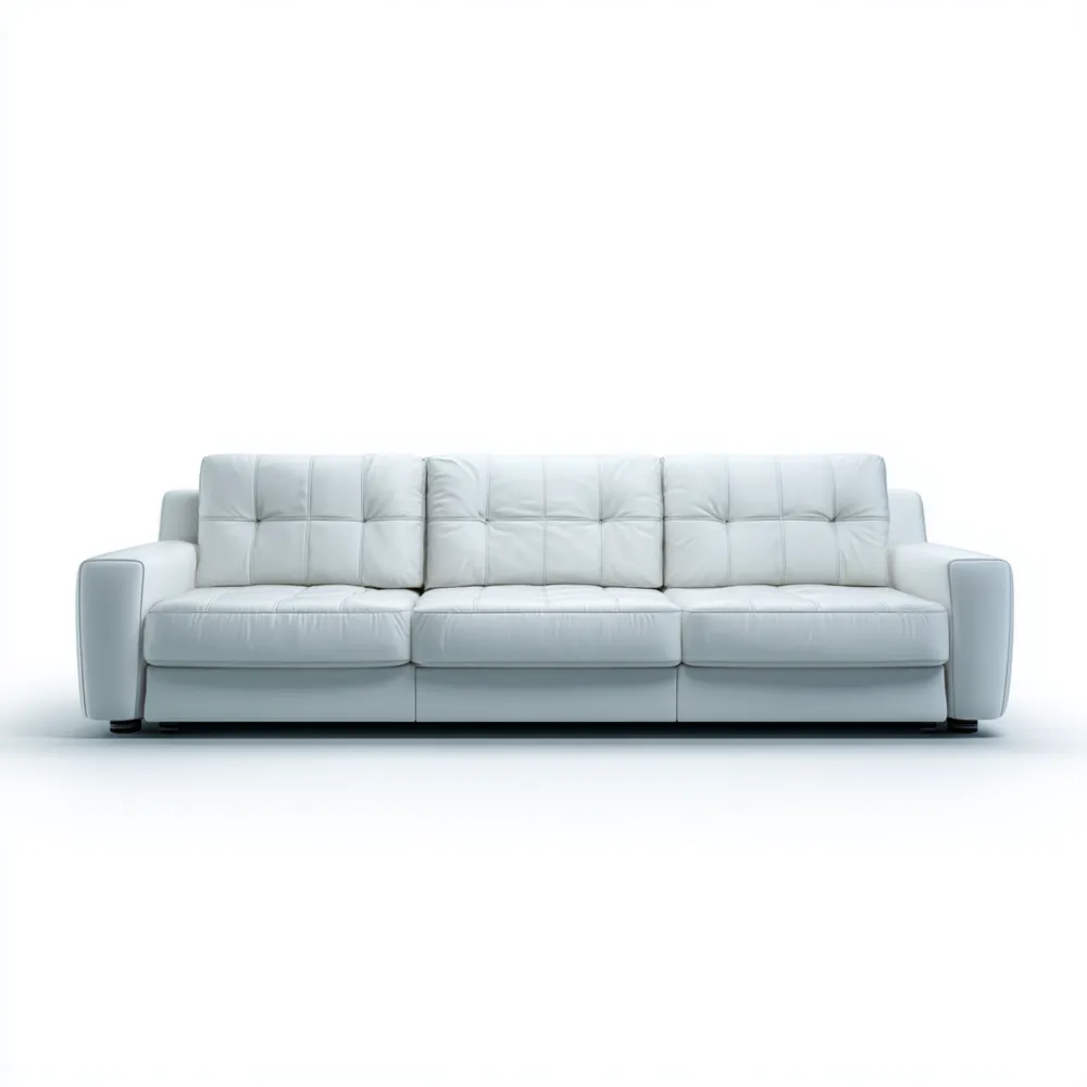 3-Sitzer-Sofa Leder 200x90x85 cm – Weiß – Modernes Design