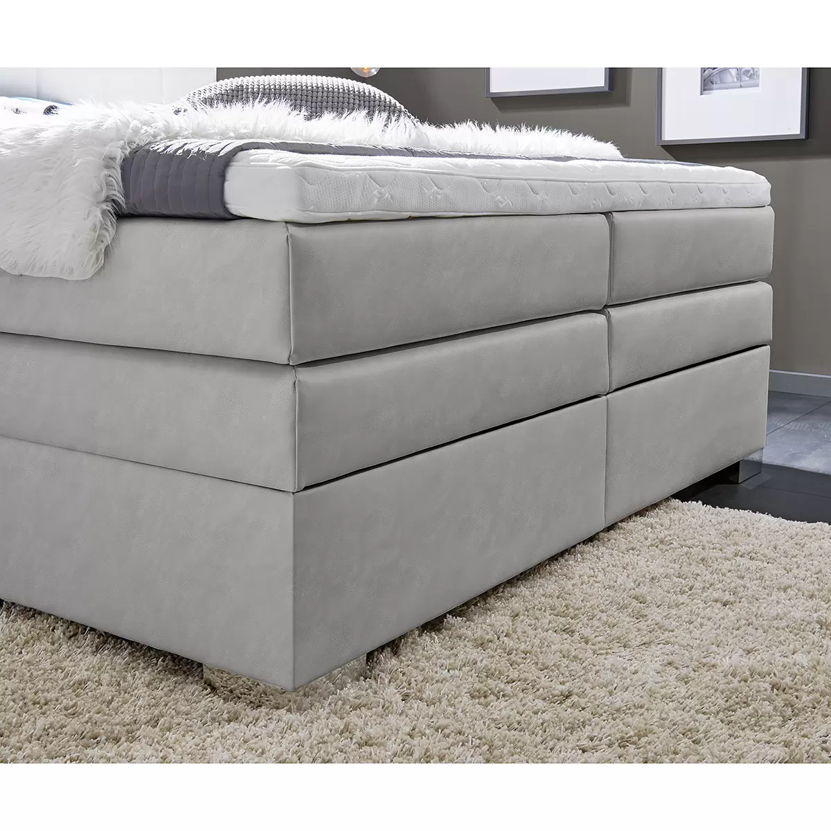 Boxspringbett Marina 2 180OB 180 x 200 Silber